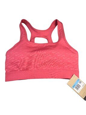 NWT Nike Womens Dri-Fit Medium Impact Sports Bra Coral Racerback M Gym Yoga